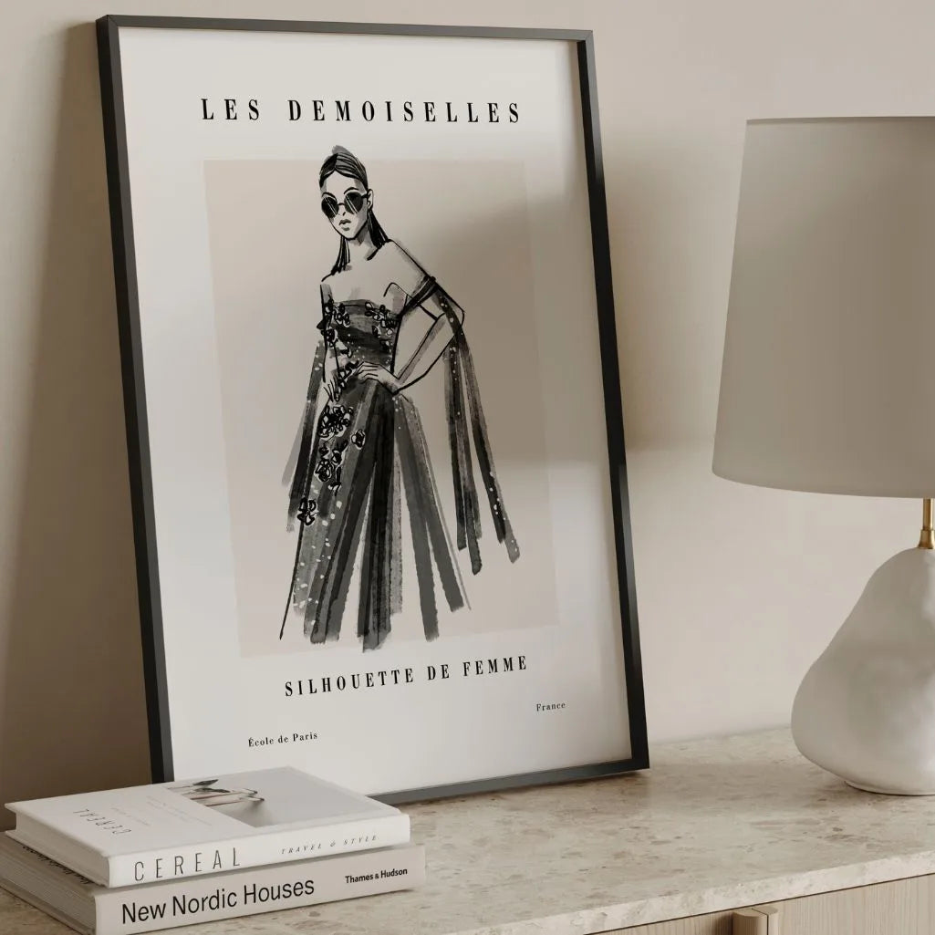 Line Art Parisian Lady Poster