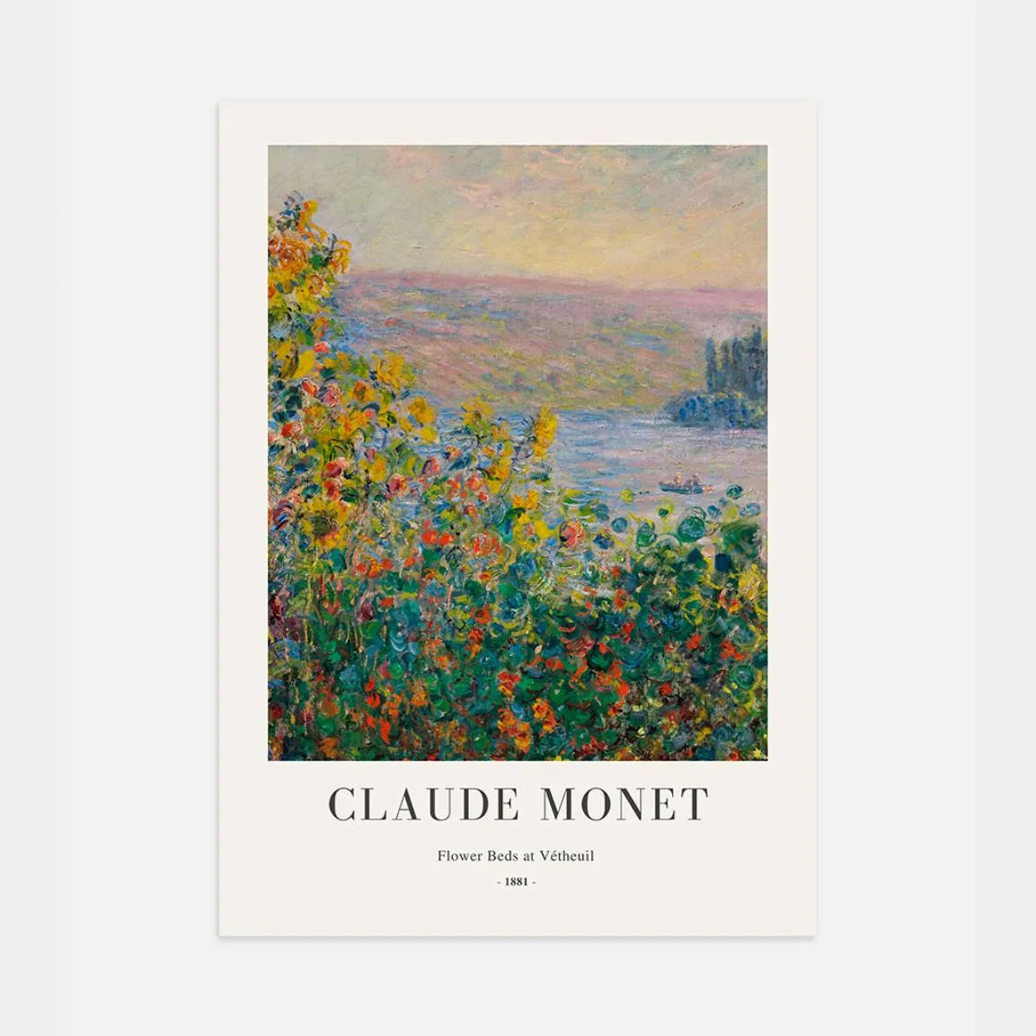 Claude Monet Flower Beds at Vétheuil Poster