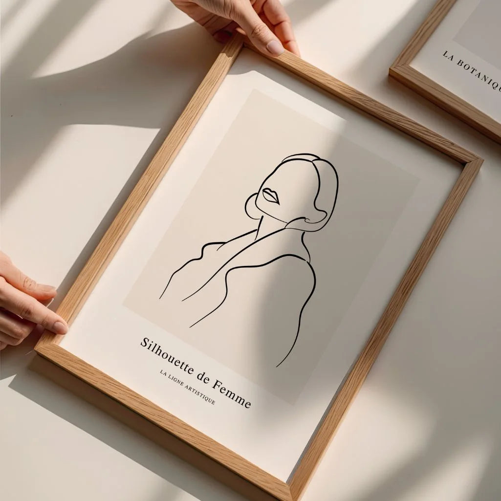 Line Art Elegant Woman in Coat Poster