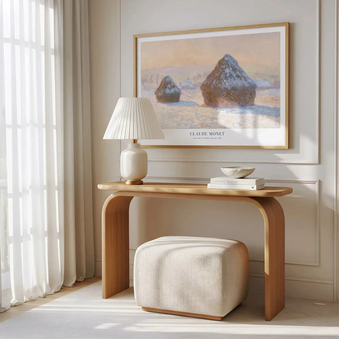 Claude Monet Wheatstacks Snow Morning Poster