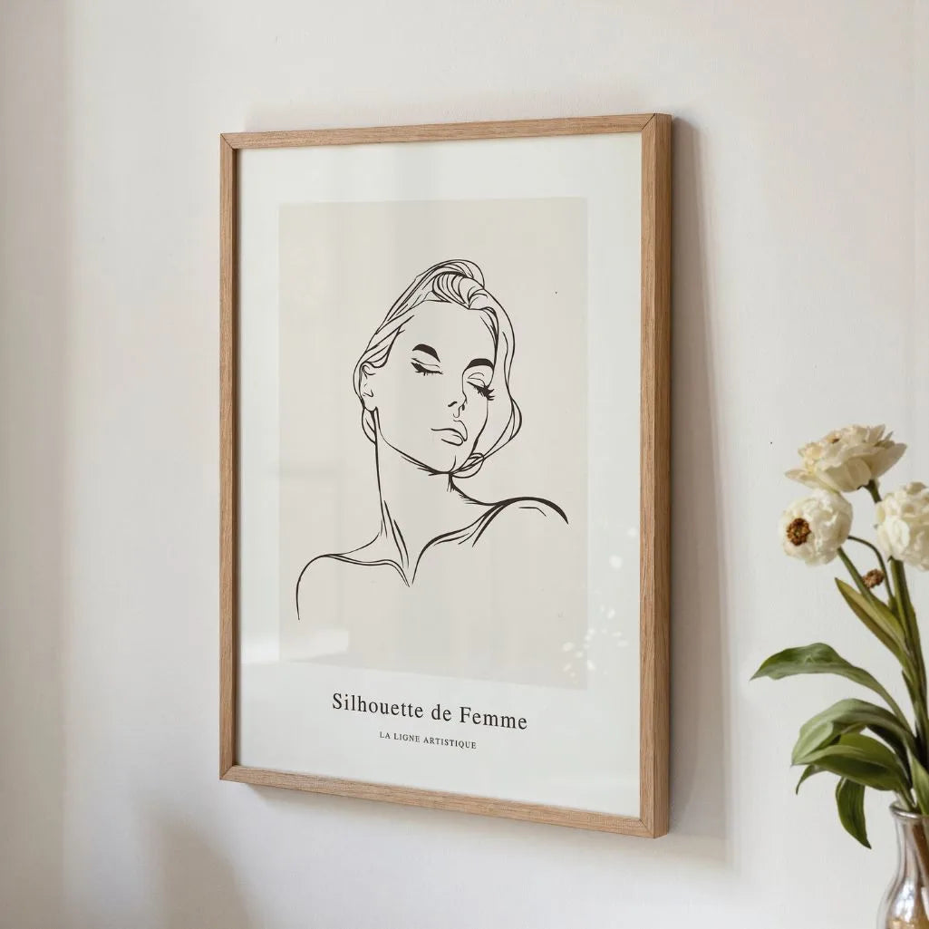 Soul Silence Female Face Line Art Poster