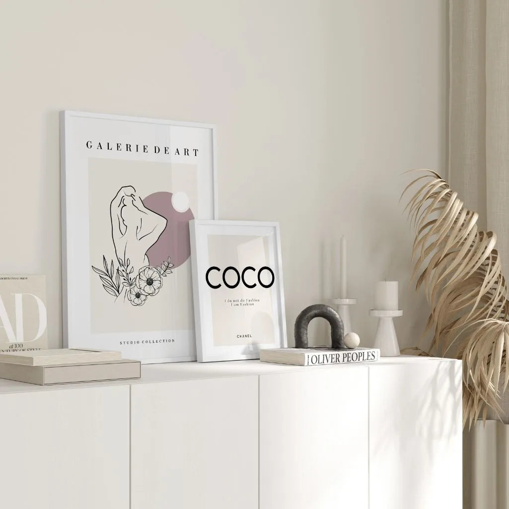 Line Art Floral Silhouette Poster