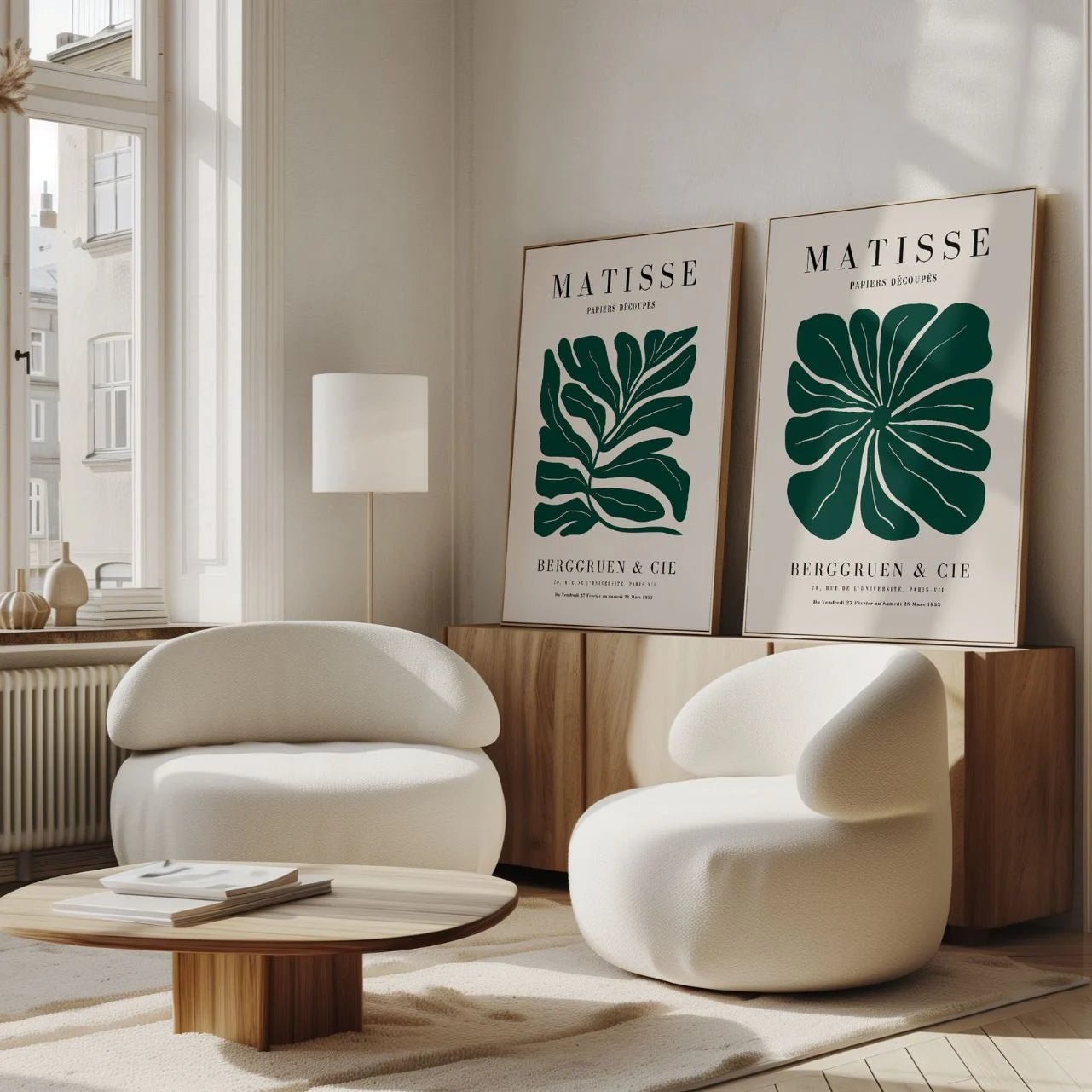 Set of 2 Matisse Green Botanical Compositions Posters