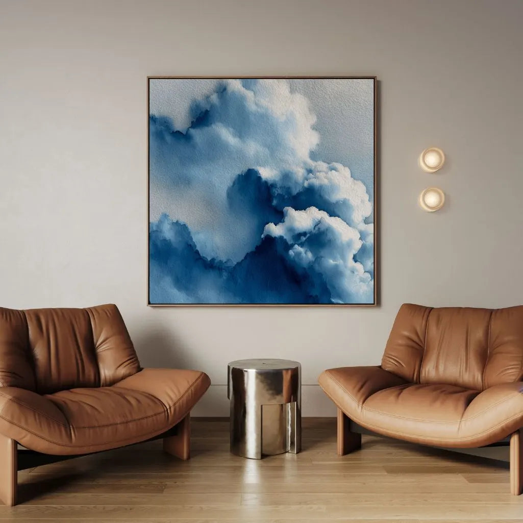 Framed Canvas Print Blue Clouds