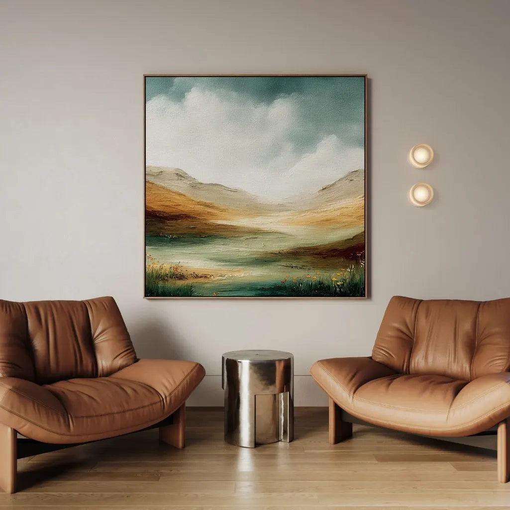 Framed Canvas Print Green Valley