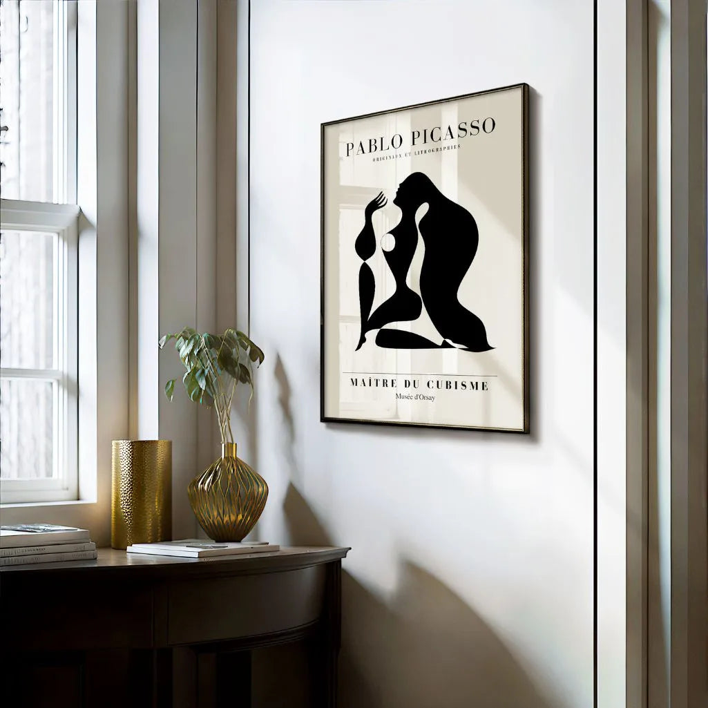 Picasso-Inspired Black Form Poster