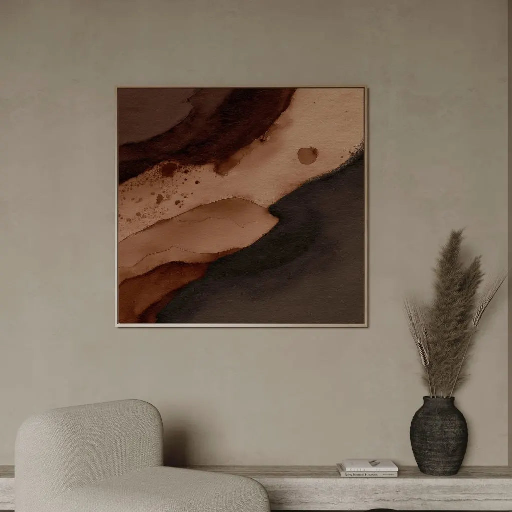 Framed Canvas Print Coffee Landscape