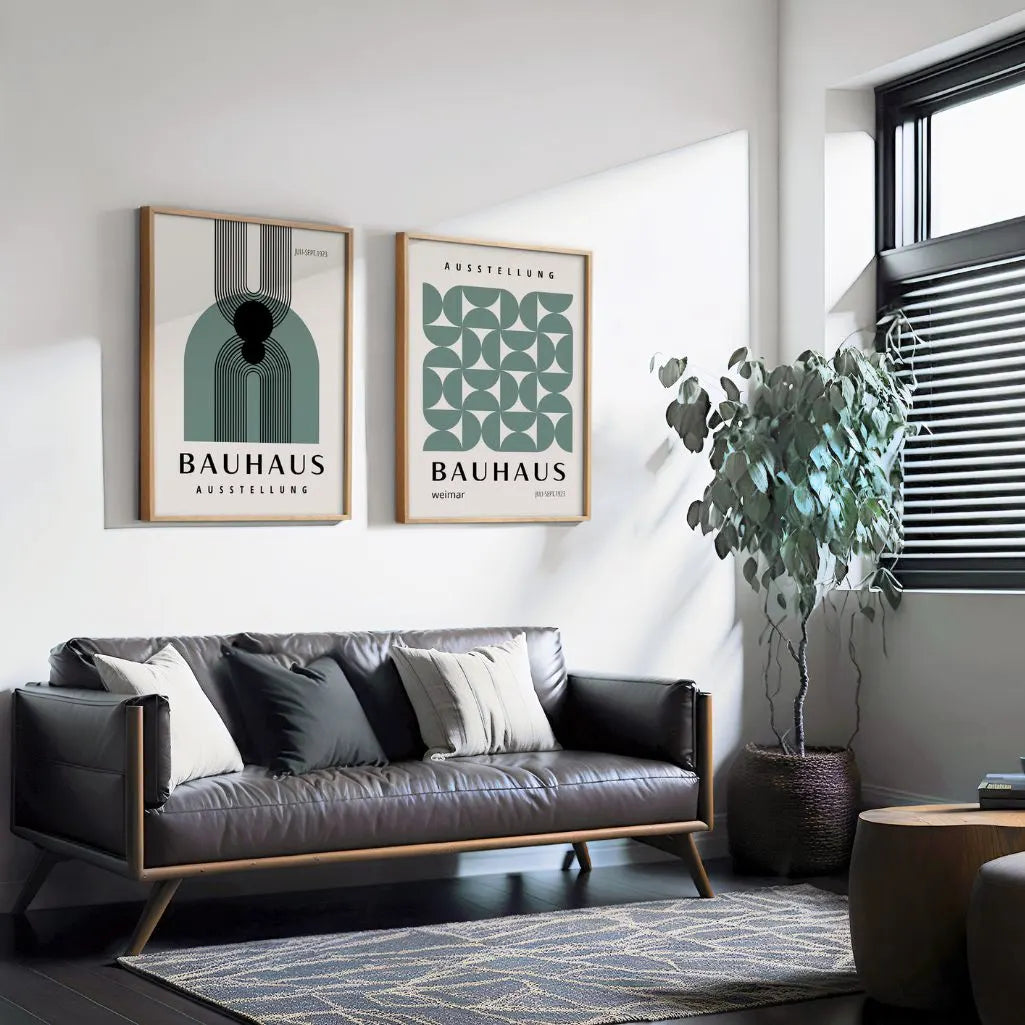 Bauhaus Black Green Set of 2 Posters
