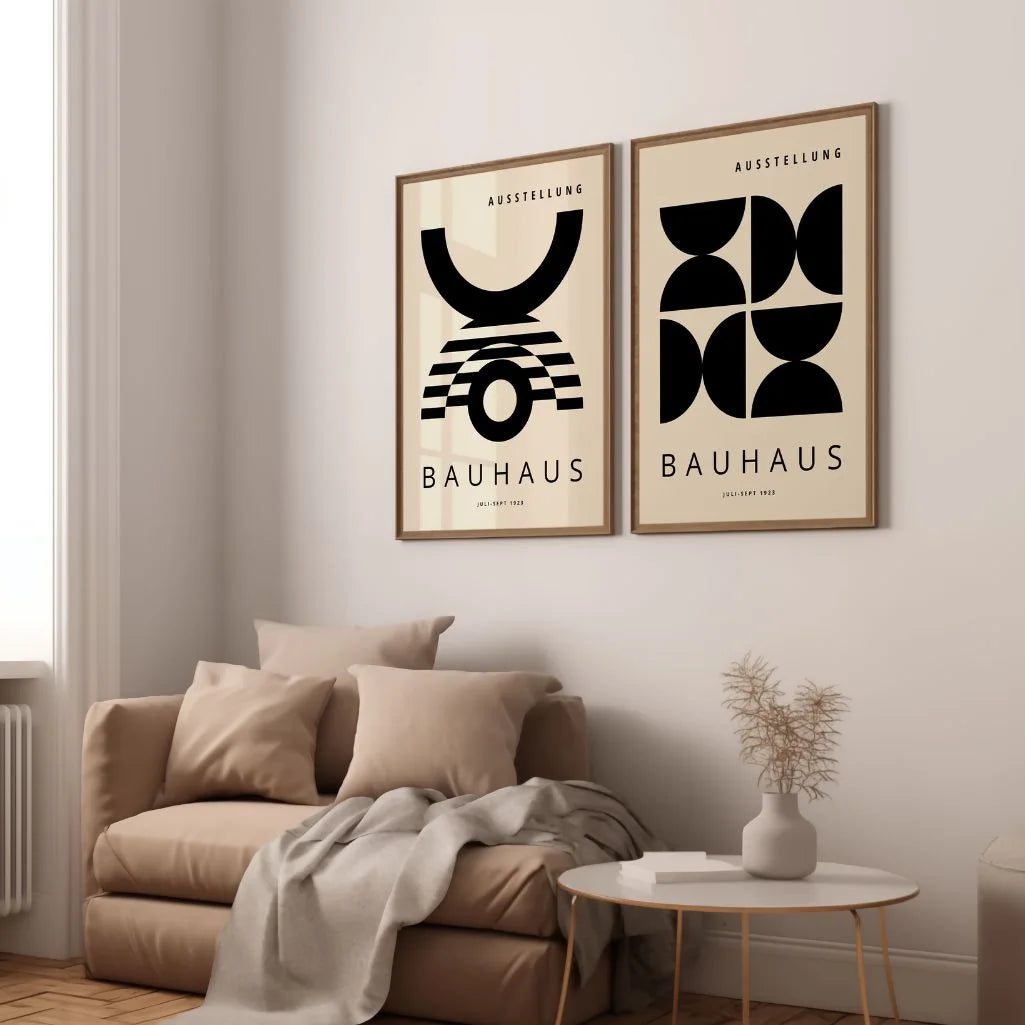 Bauhaus Black Shapes Set of 2 Posters
