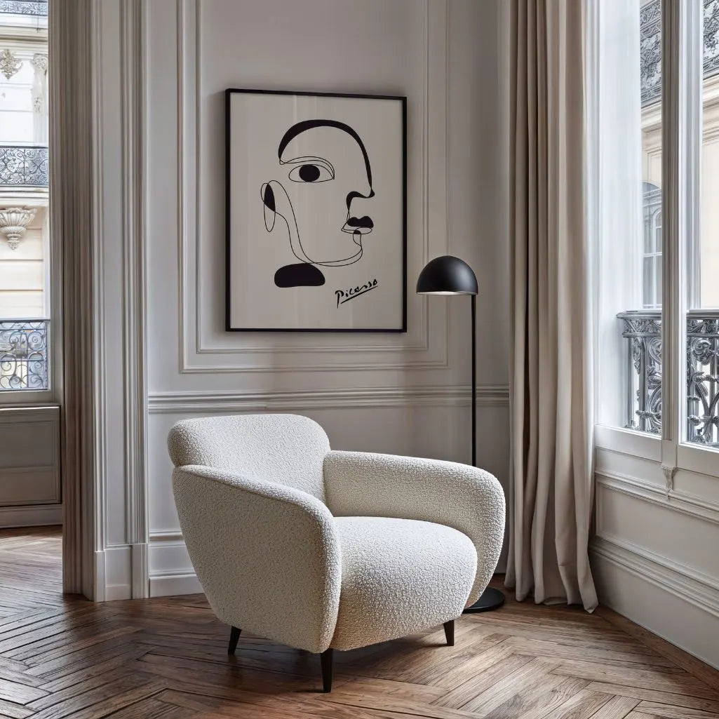 Picasso-Inspired One Line Portrait Poster