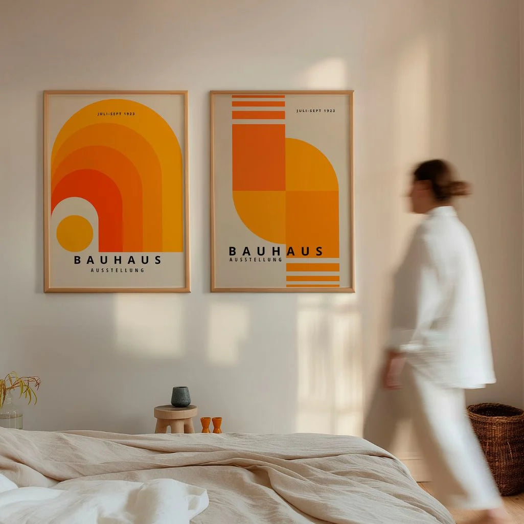 Bauhaus Orange Energy Set of 2 Posters