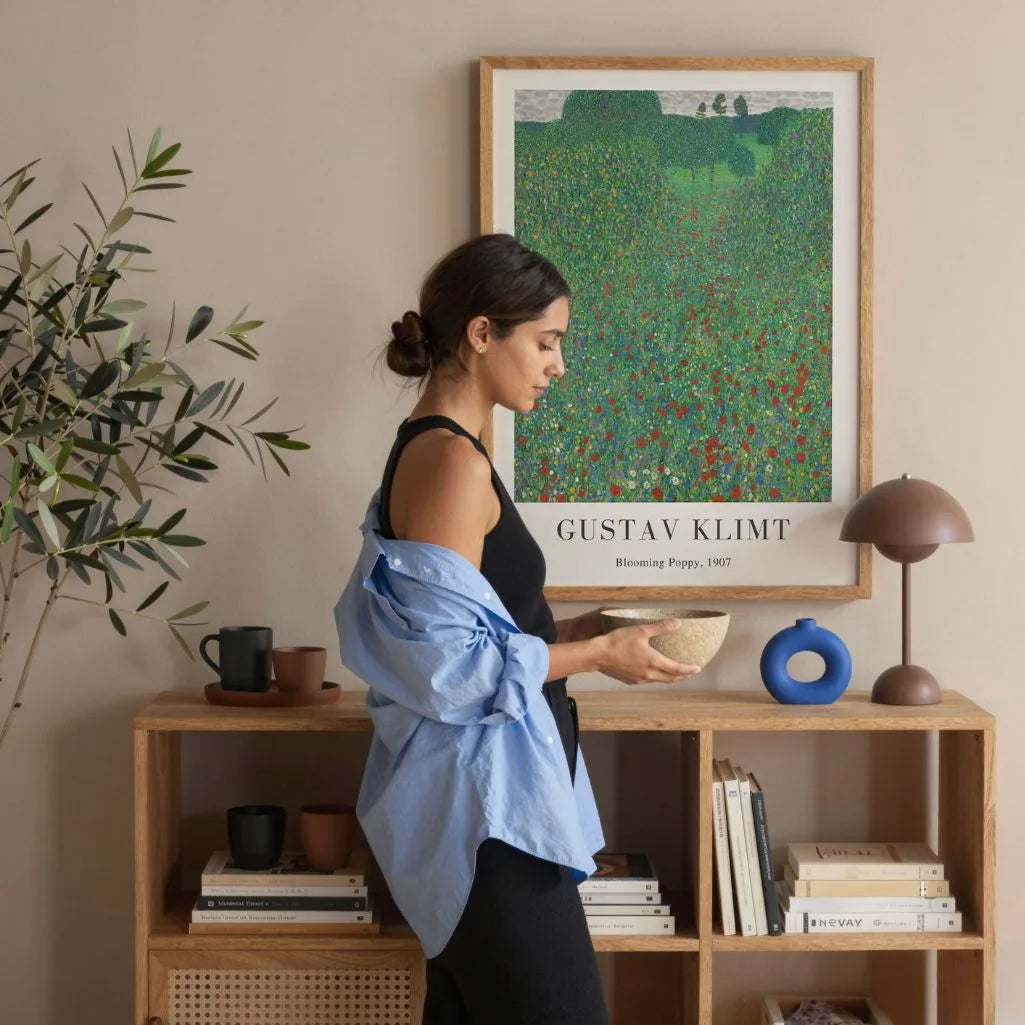 Klimt Blooming Poppy Poster