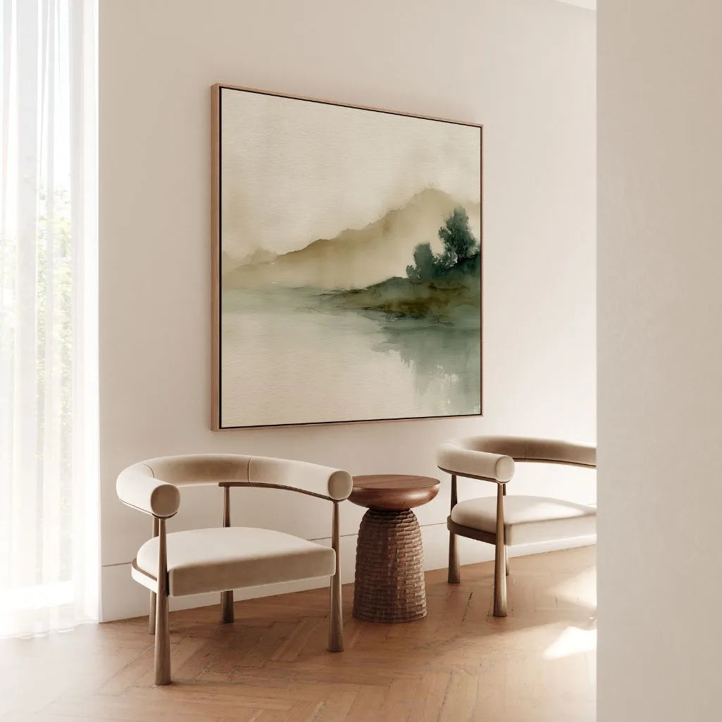 Framed Canvas Print Misty Morning