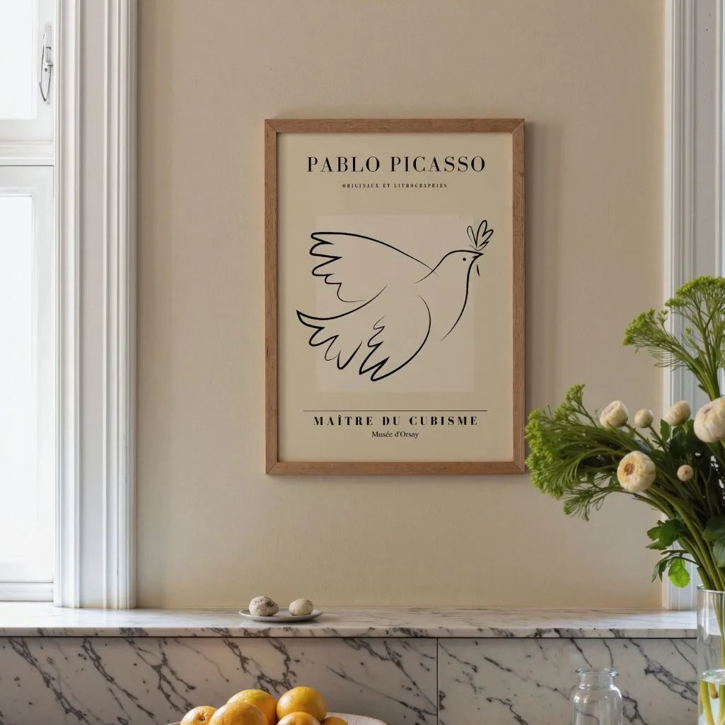 Picasso-Inspired Dove of Peace Poster