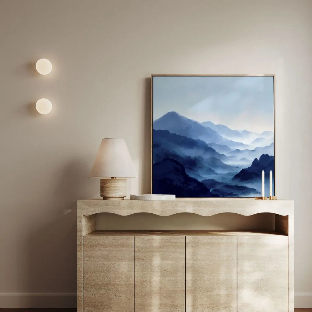 Framed Canvas Print Blue Valley