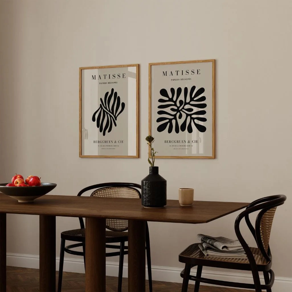 Matisse Black Organic Abstract – Set of 2 Posters