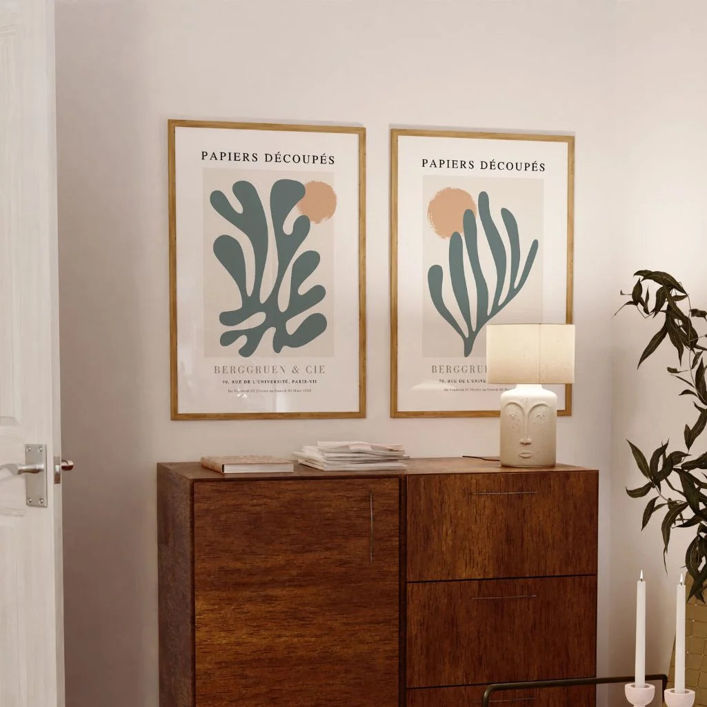 Henri Matisse Green Organic Shapes Poster Set of 2