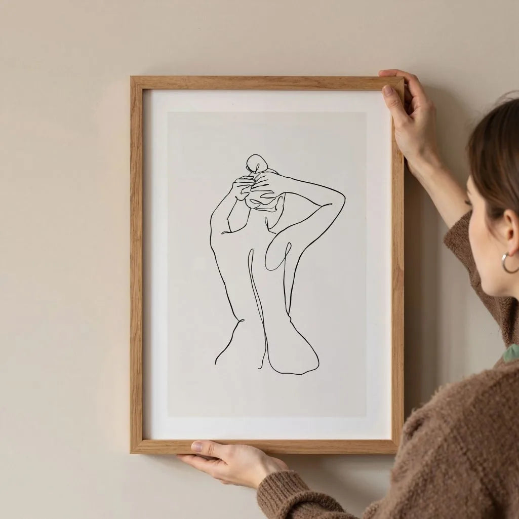 Subtle Female Body Line Art Poster