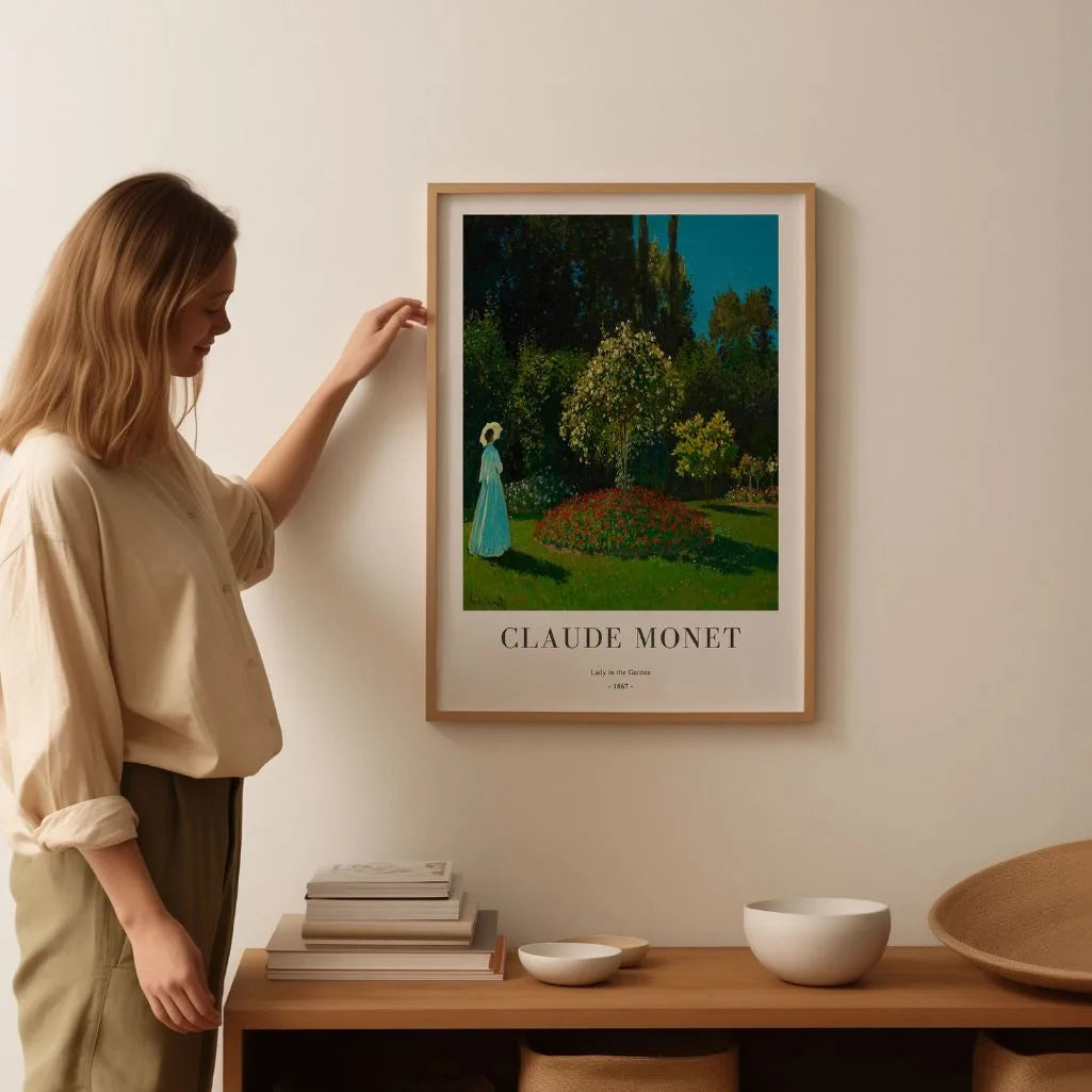 Monet Lady in the Garden Poster