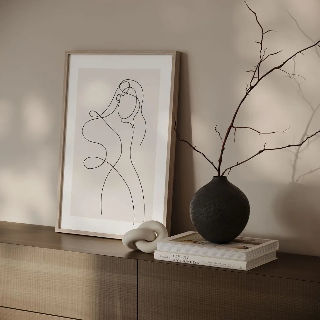 Dance of Feminine Lines Line Art Poster