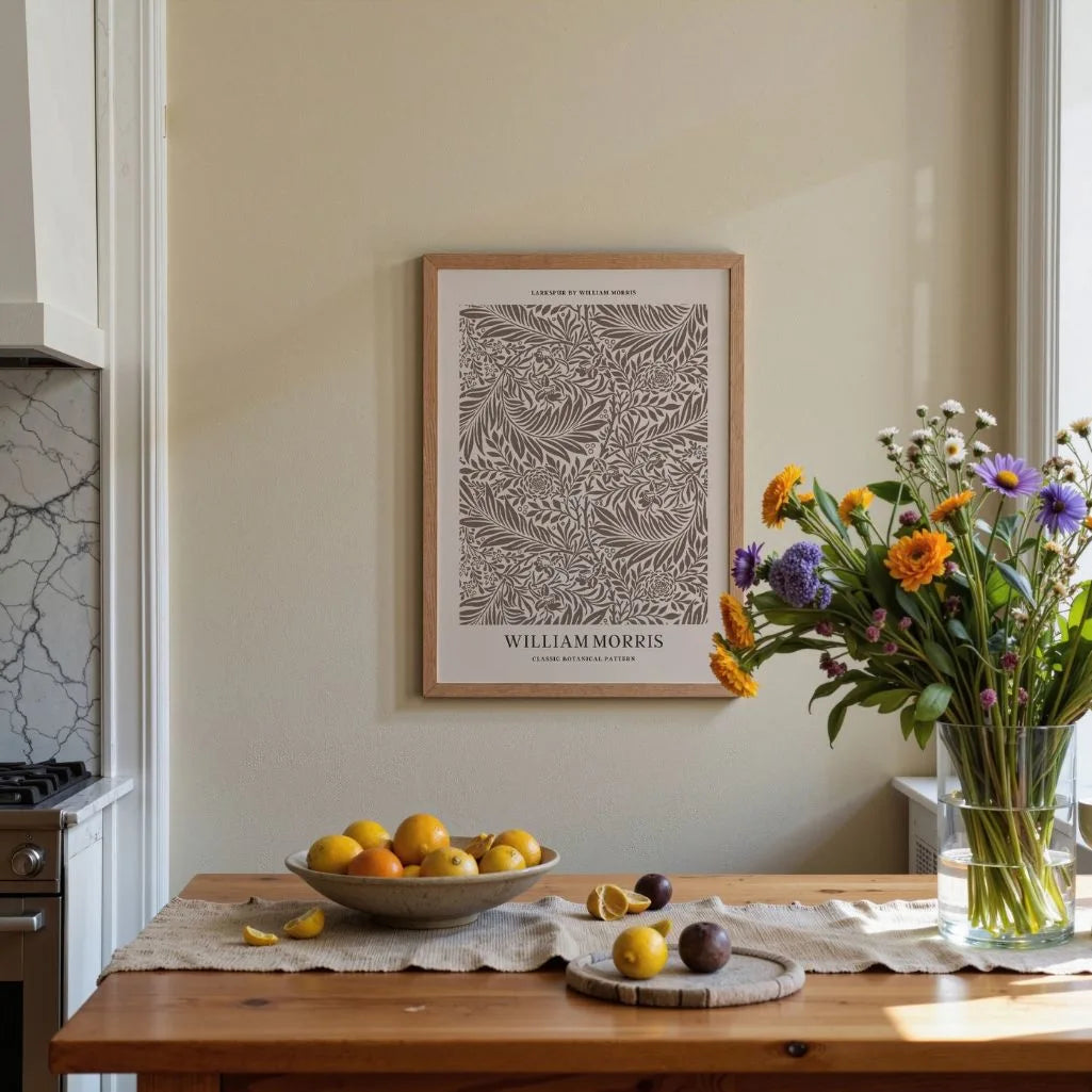 William Morris Larkspur Botanical Poster