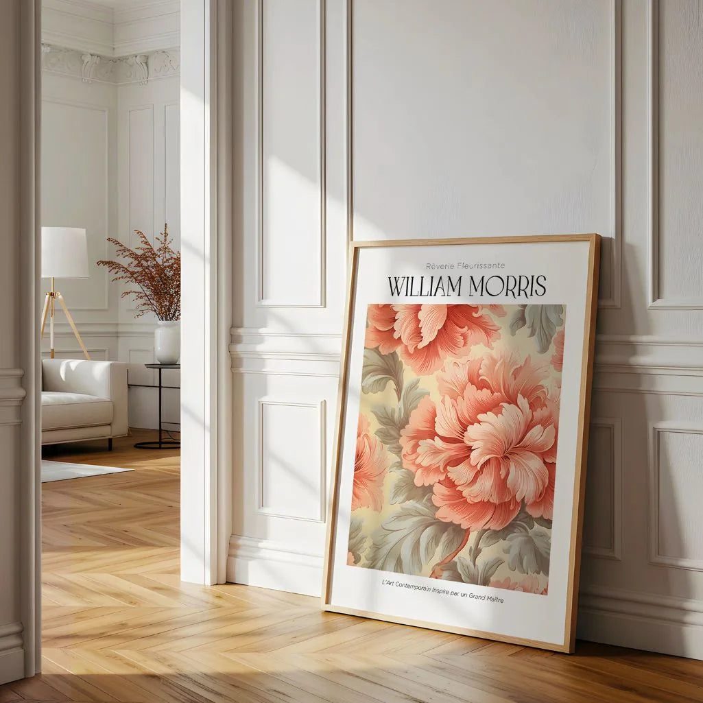 William Morris Peach Floral Poster