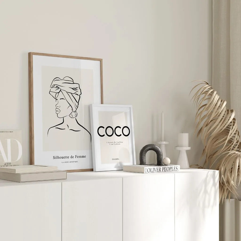 Line Art Woman in Turban Poster