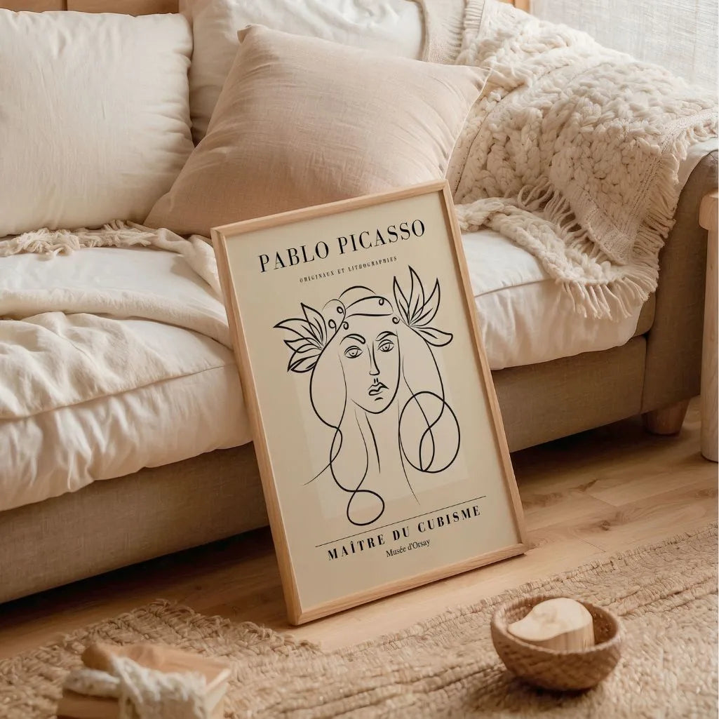 Picasso-Inspired Line Goddess Poster