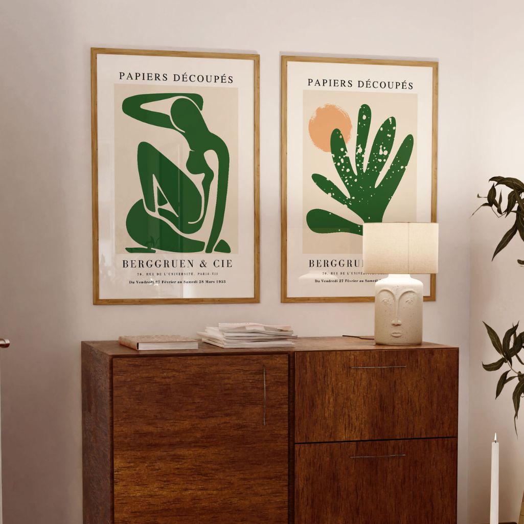 Matisse Green Shapes Poster Set of 2