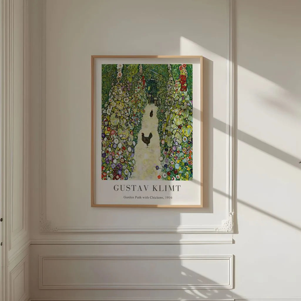 Gustav Klimt Garden Path with Chickens Poster