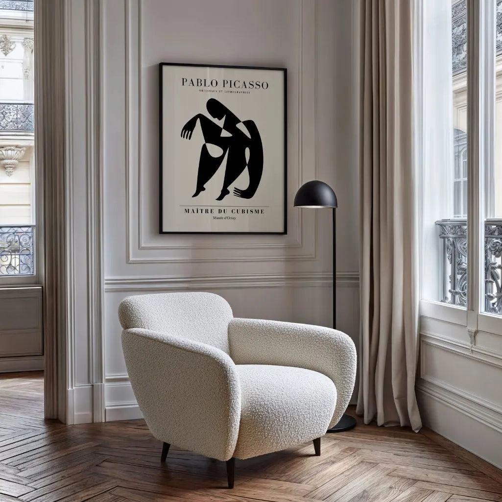 Picasso-Inspired Black Silhouette Poster