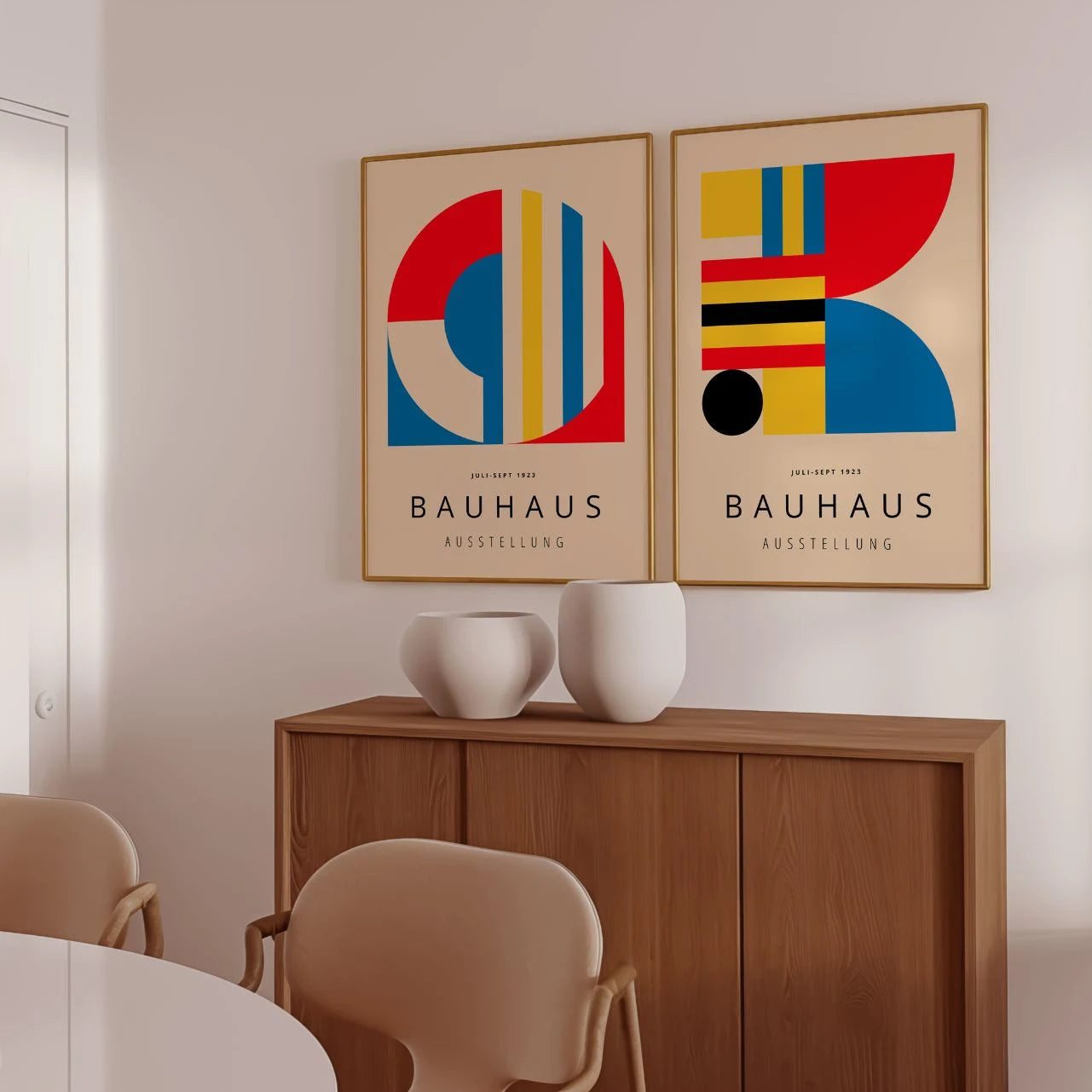Bauhaus Primary Colors Poster Set of 2
