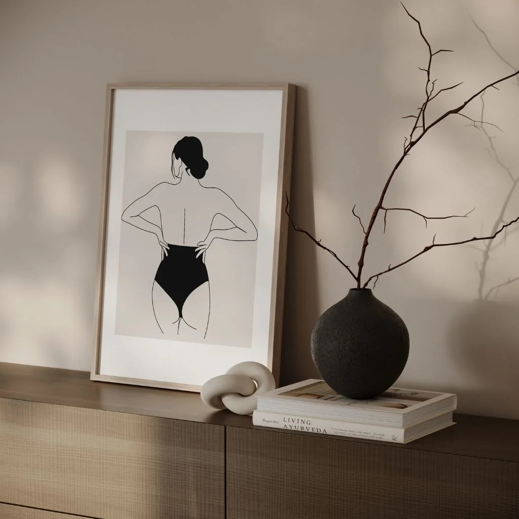 Line Art Female Back Poster