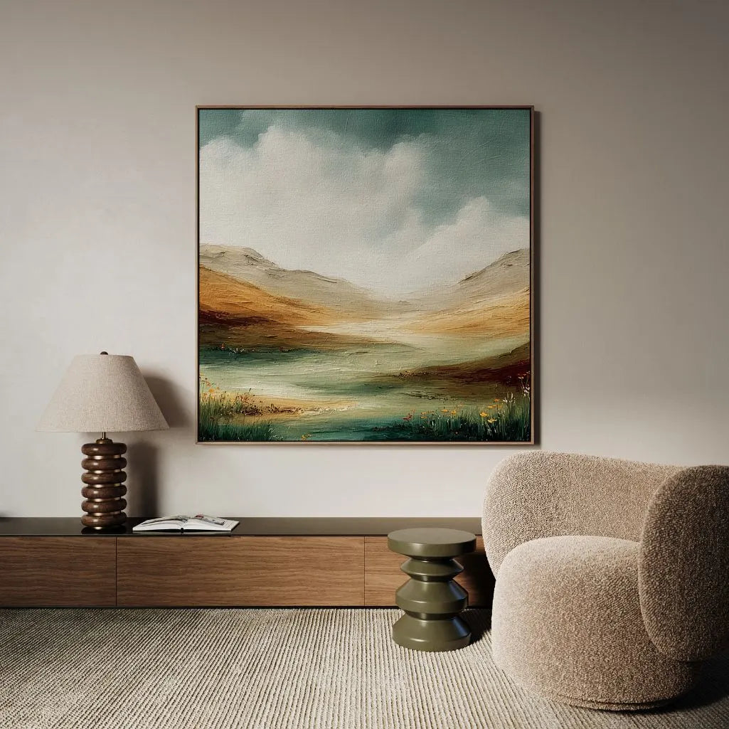 Framed Canvas Print Green Valley