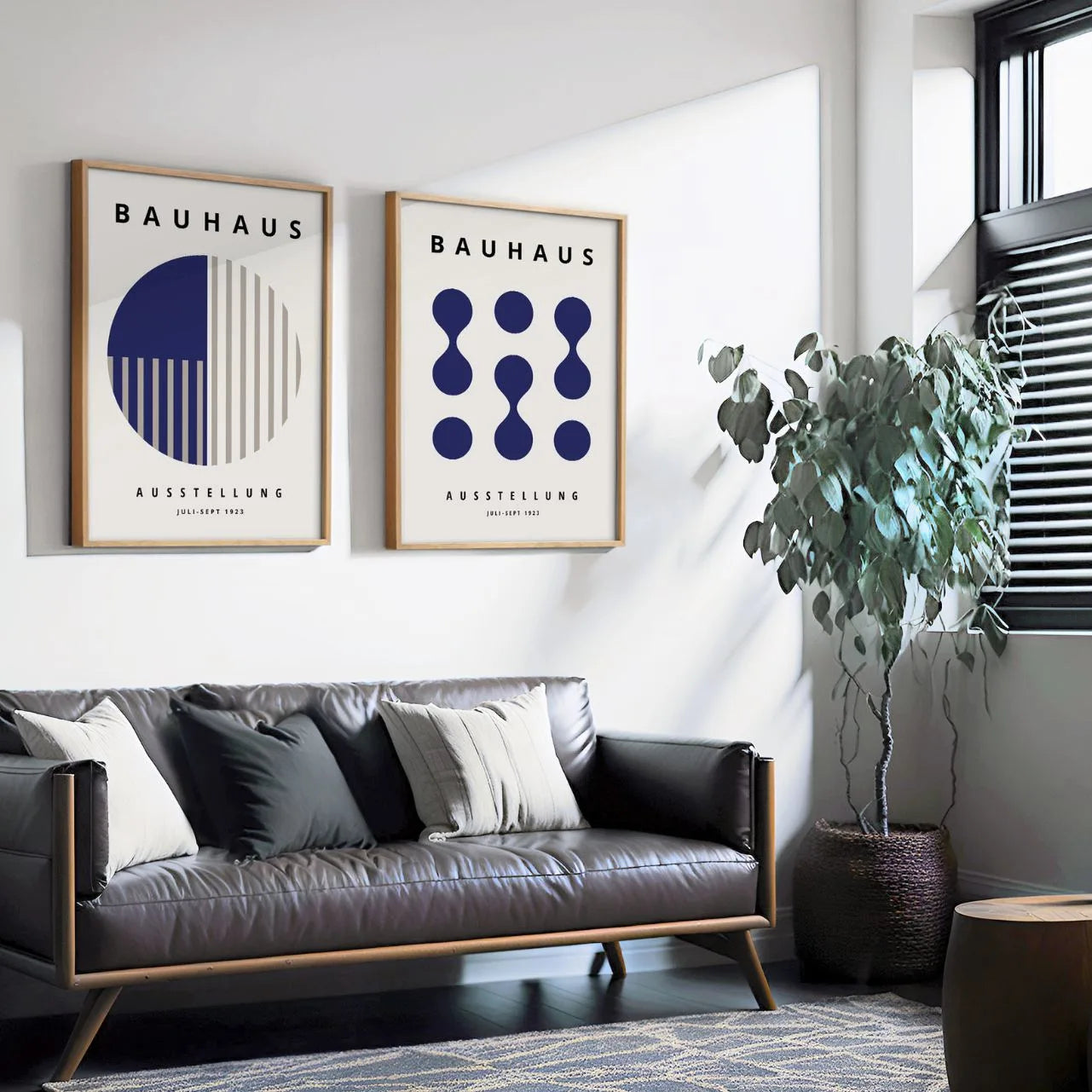Bauhaus Navy Poster Set of 2