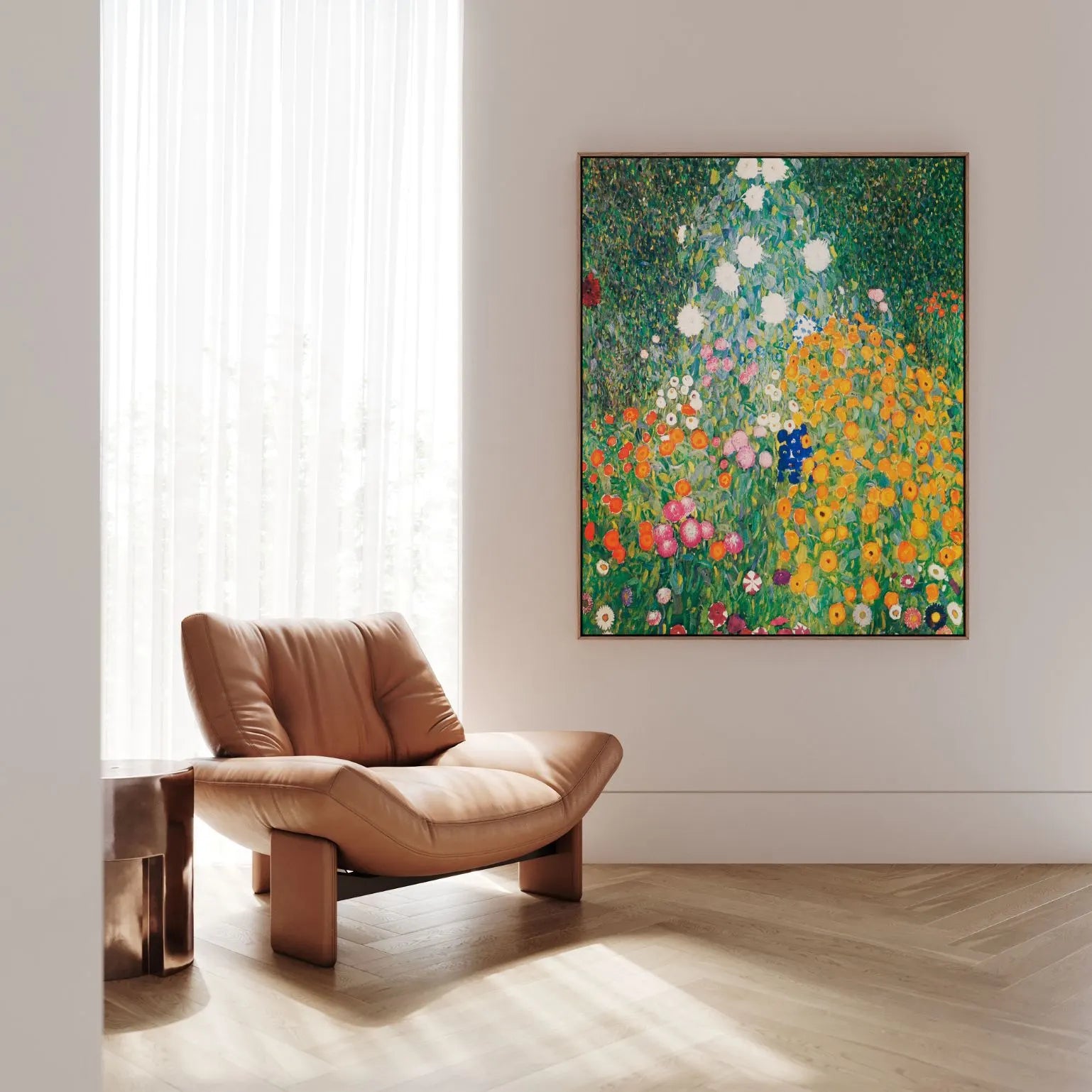 Framed Canvas Print Flower Garden