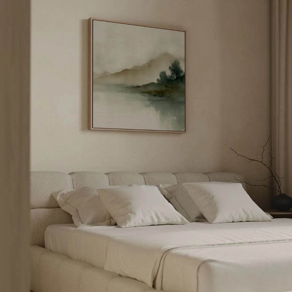 Framed Canvas Print Misty Morning