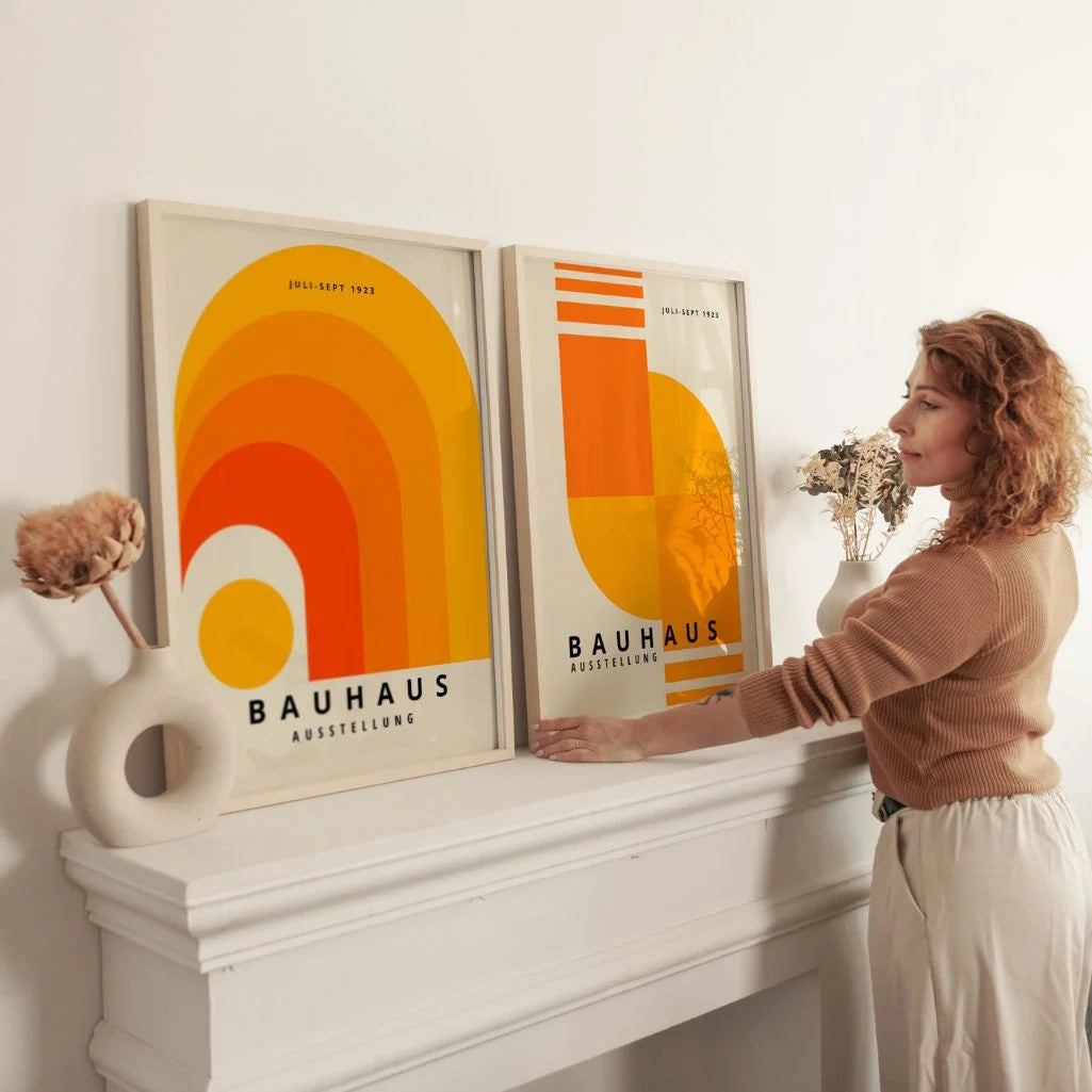 Bauhaus Orange Energy Set of 2 Posters