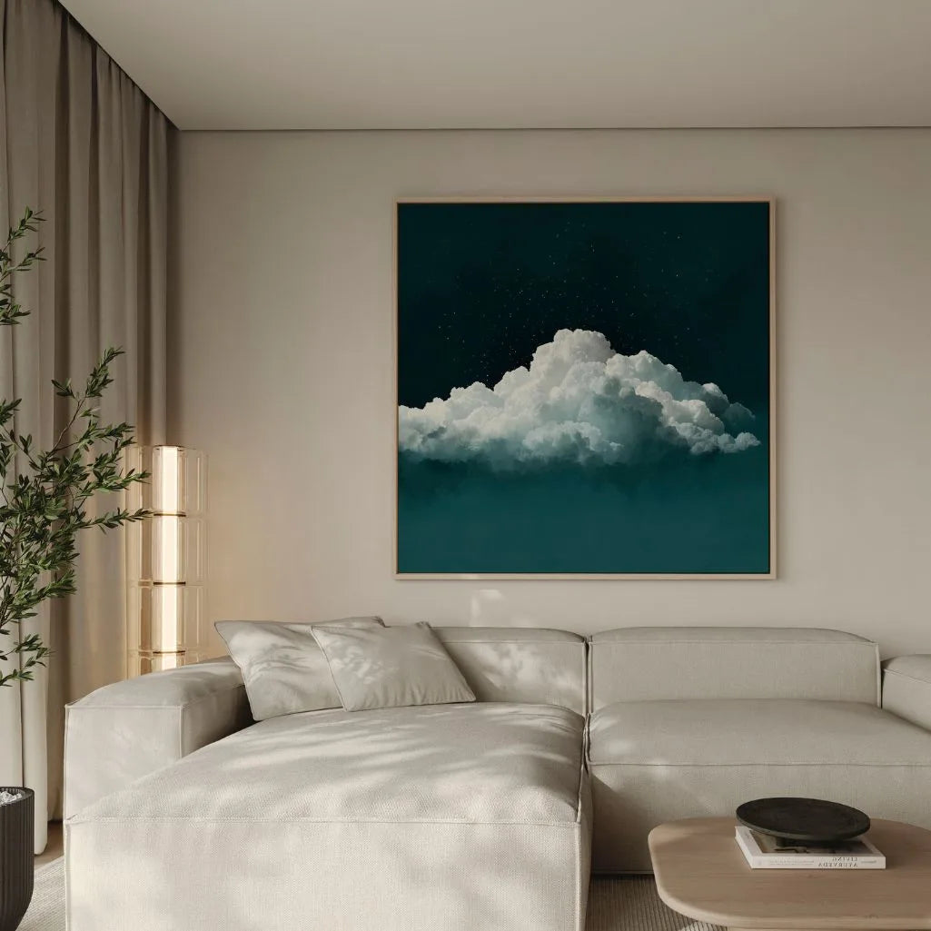 Framed Canvas Print Green Sky