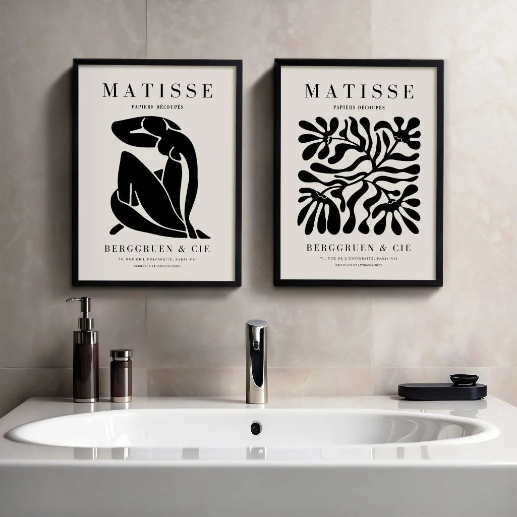 Matisse Black Abstract Forms – Set of 2 Posters