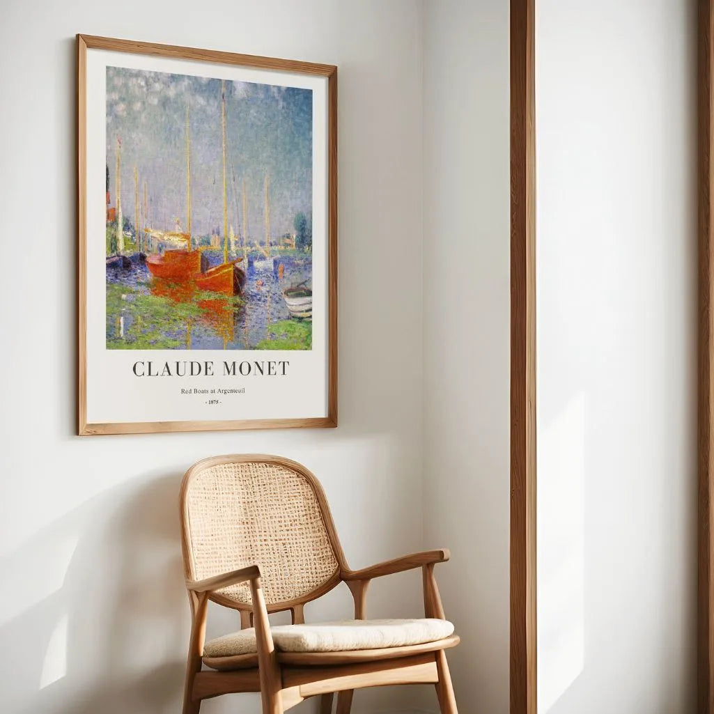 Claude Monet Red Boats at Argenteuil Poster