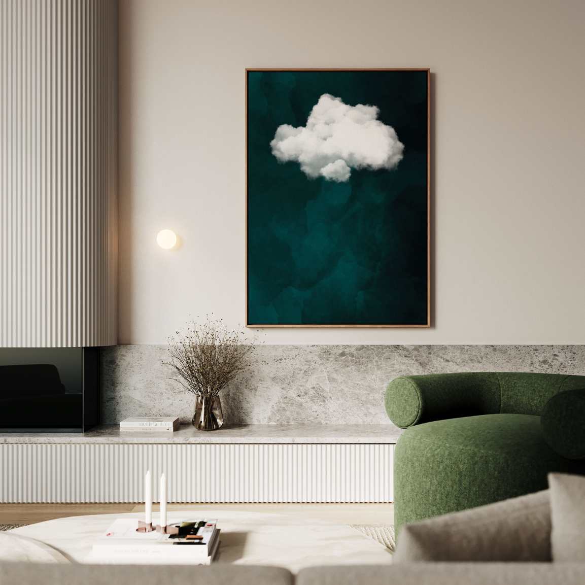Framed Canvas Print Minimalist Cloud