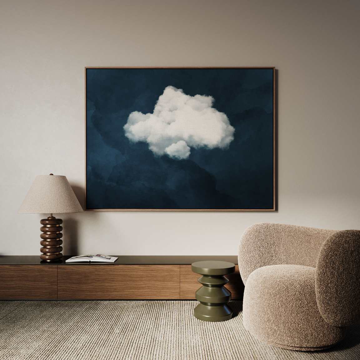 Framed Canvas Print White Cloud