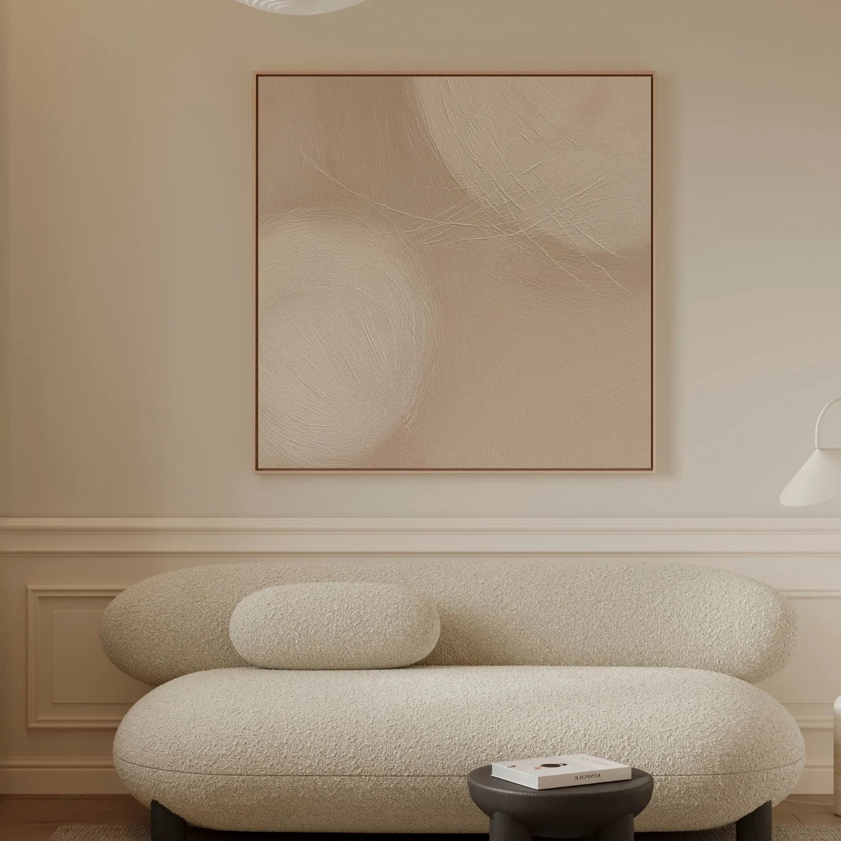 Framed Canvas Print Beige Harmony