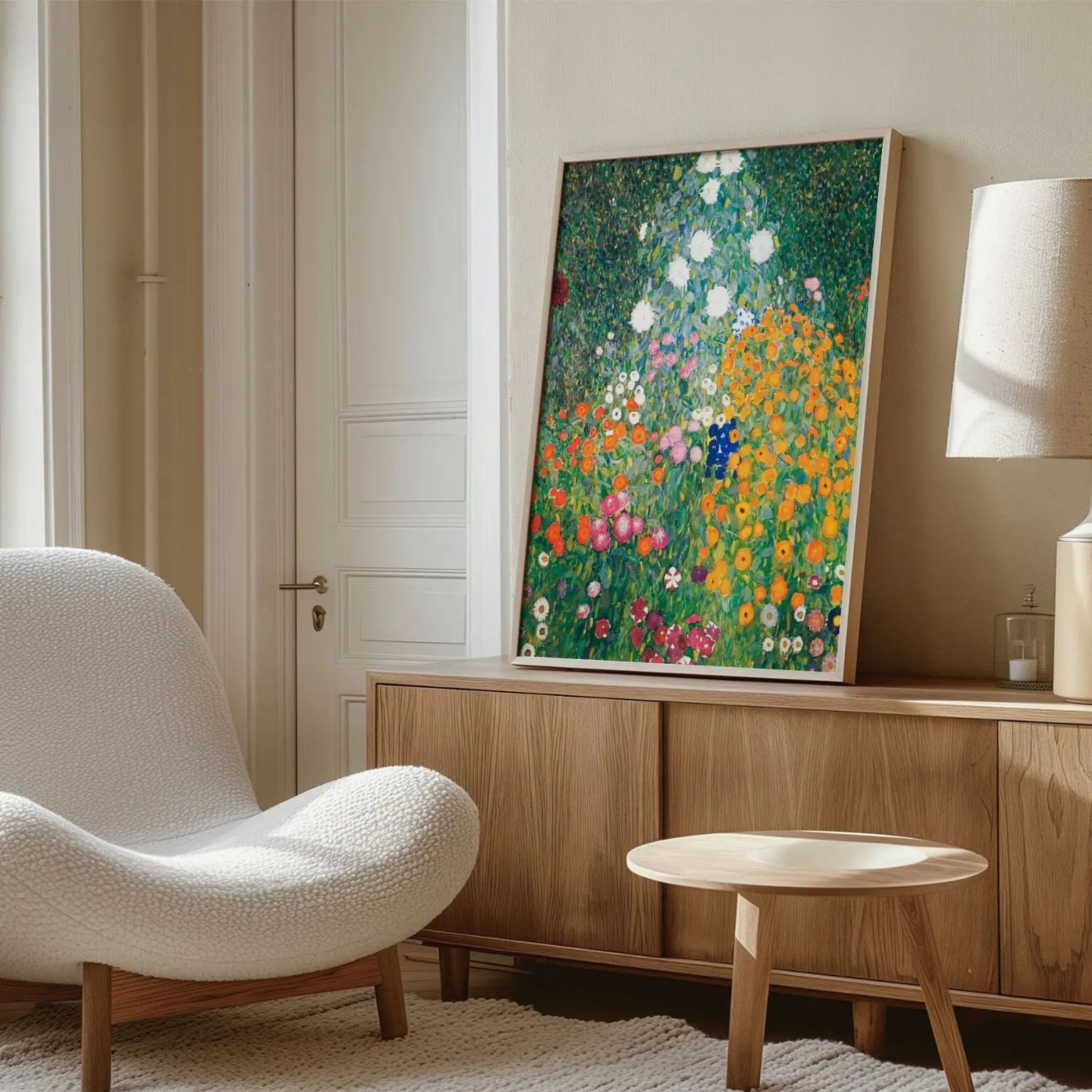 Framed Canvas Print Flower Garden