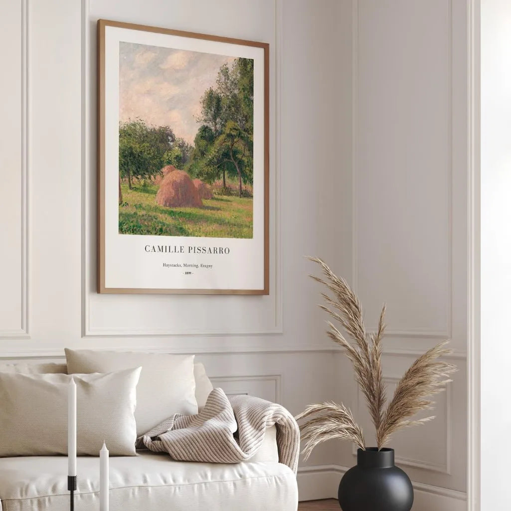 Pissarro Haystacks Morning Eragny Poster
