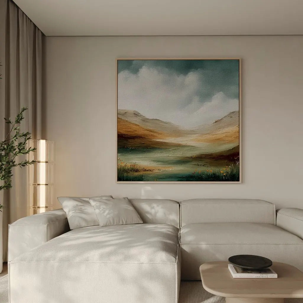 Framed Canvas Print Green Valley