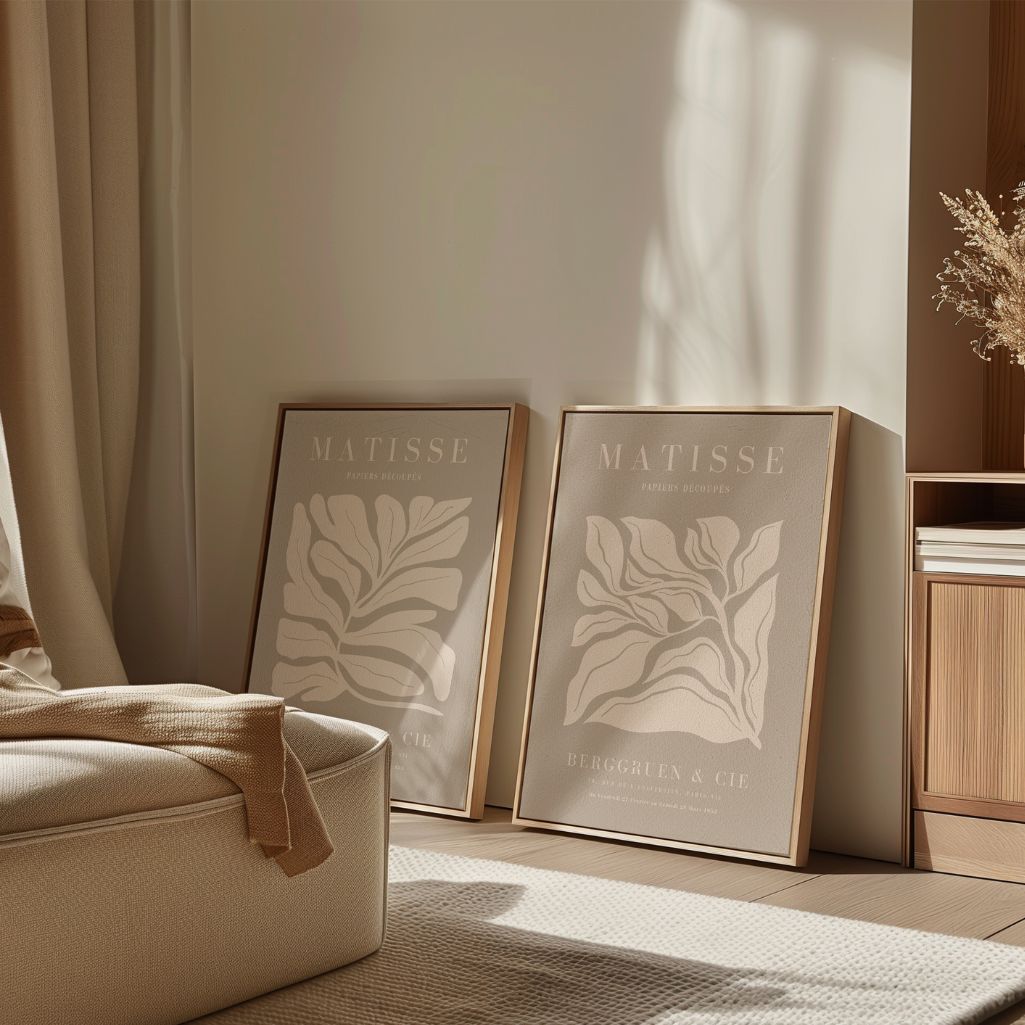 Henri Matisse Beige Organic Forms Poster Set of 2