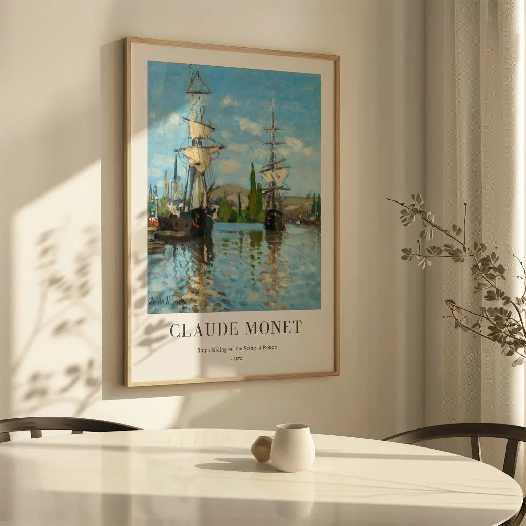 Claude Monet Rouen Ships on the Seine Poster