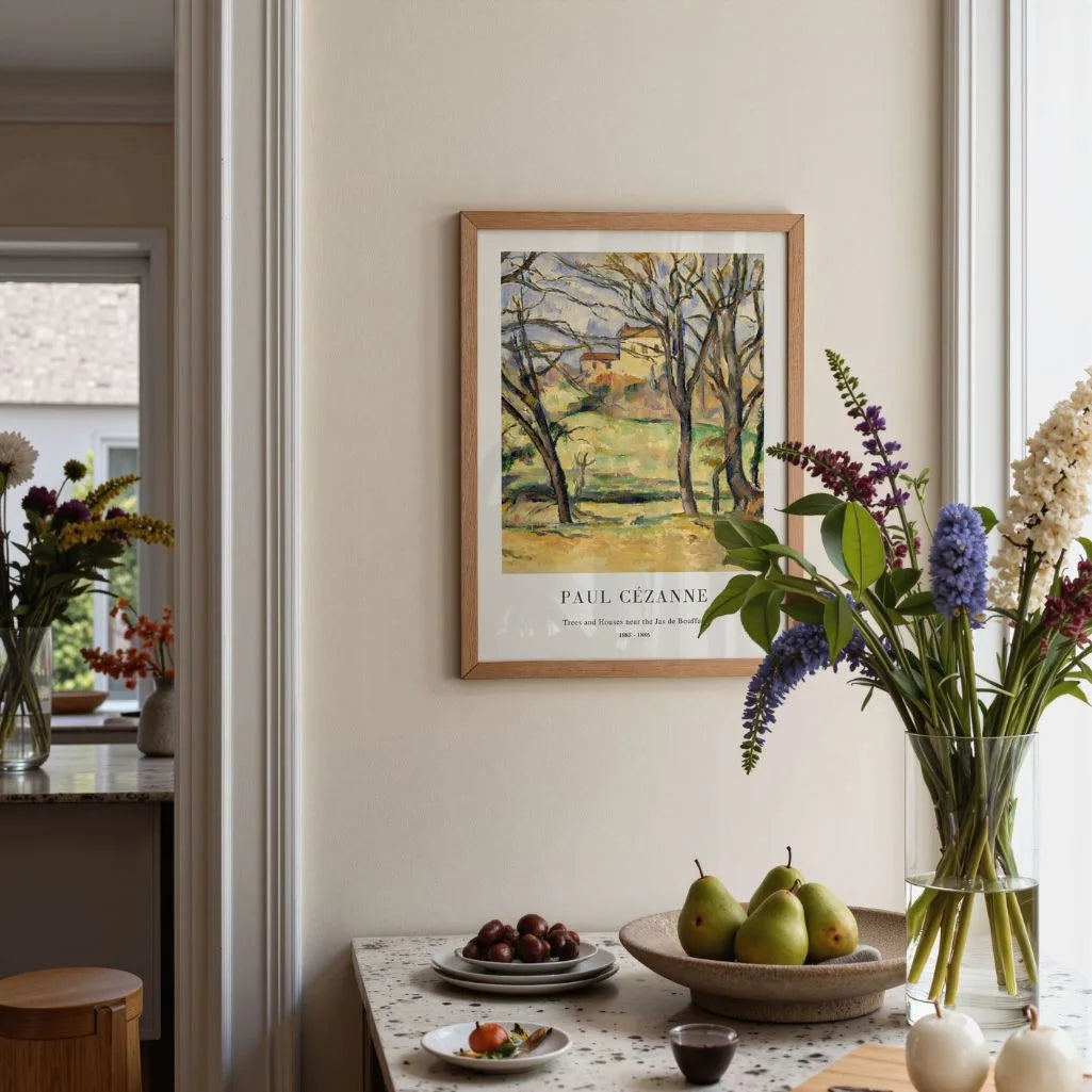 Paul Cézanne Trees and Houses near the Jas de Bouffan Poster